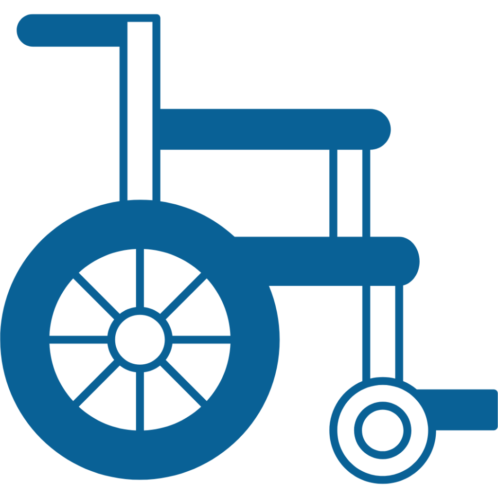 Blue Icon of a Wheelchair