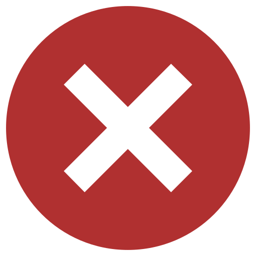 A red circle with a white X in the center